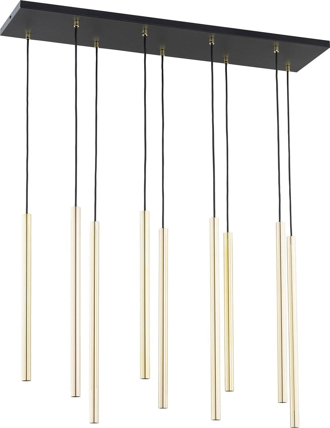 Sospensione Contemporanea In Acciaio 9 Luci Selter Nero E Oro in Lampadari LuceArt - Montecorvino Pugliano, commercioVirtuoso.it