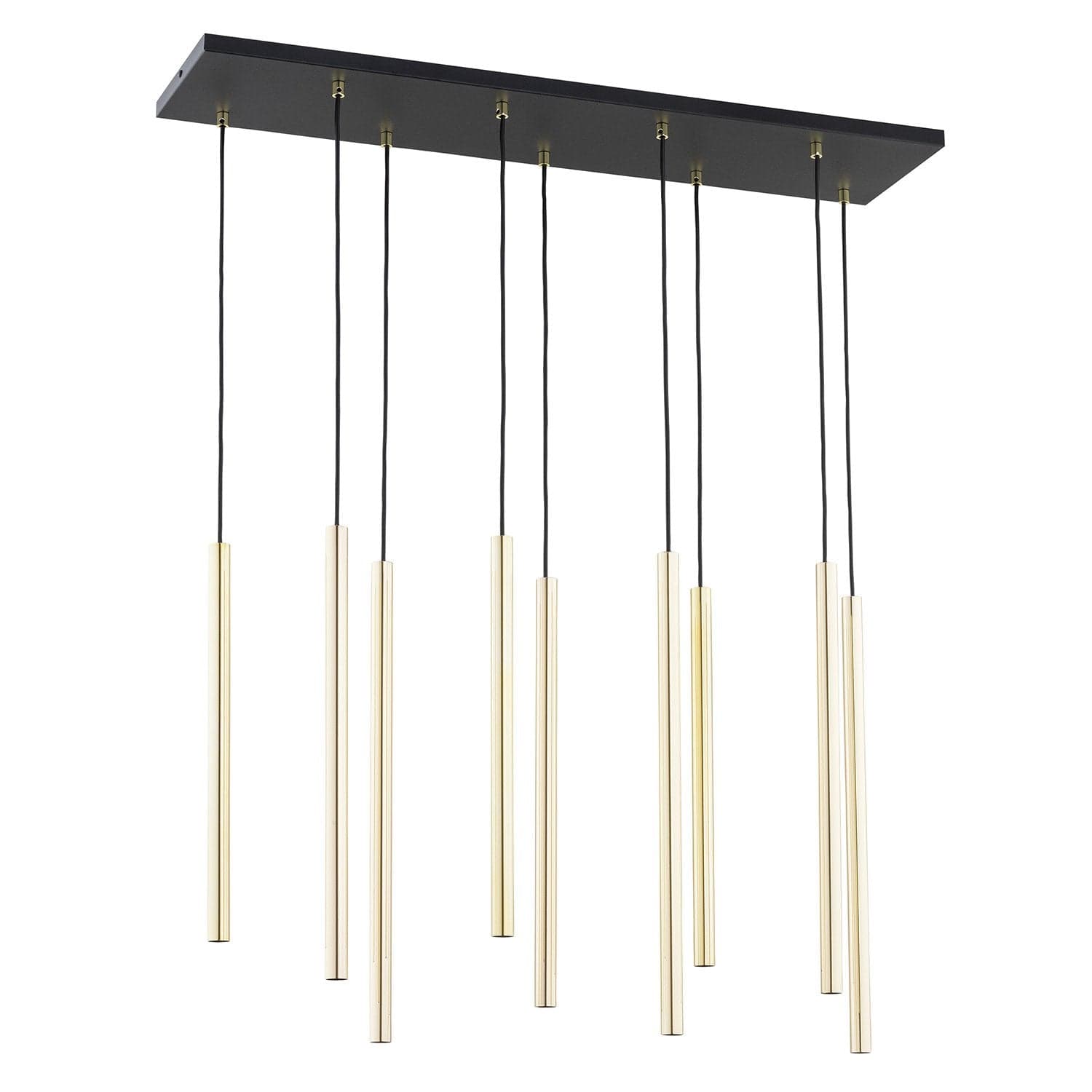 Sospensione Contemporanea In Acciaio 9 Luci Selter Nero E Oro in Lampadari LuceArt - Montecorvino Pugliano, commercioVirtuoso.it