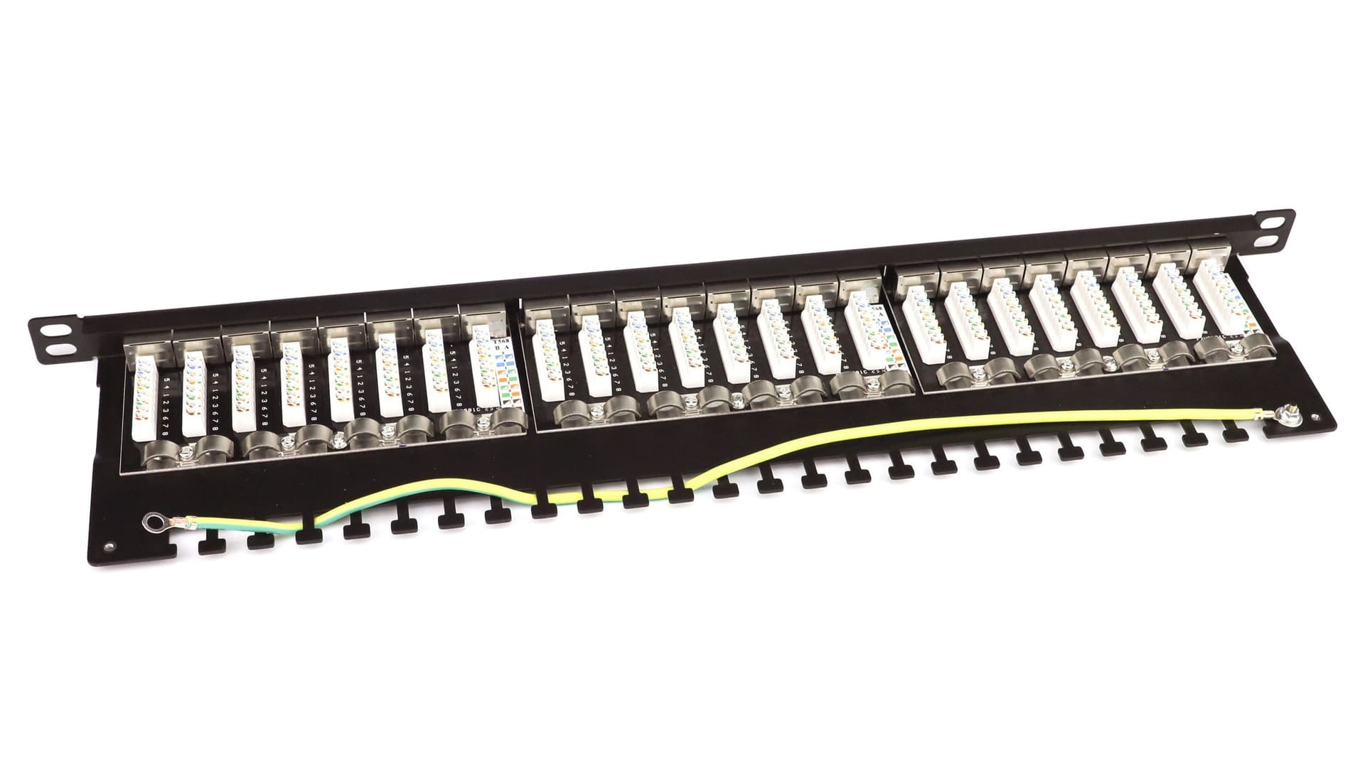 Pannello Patch STP 24 Posti RJ45 19'' 0.5U Cat.6A Nero in Morsettiere Scontolo.net - Potenza, commercioVirtuoso.it