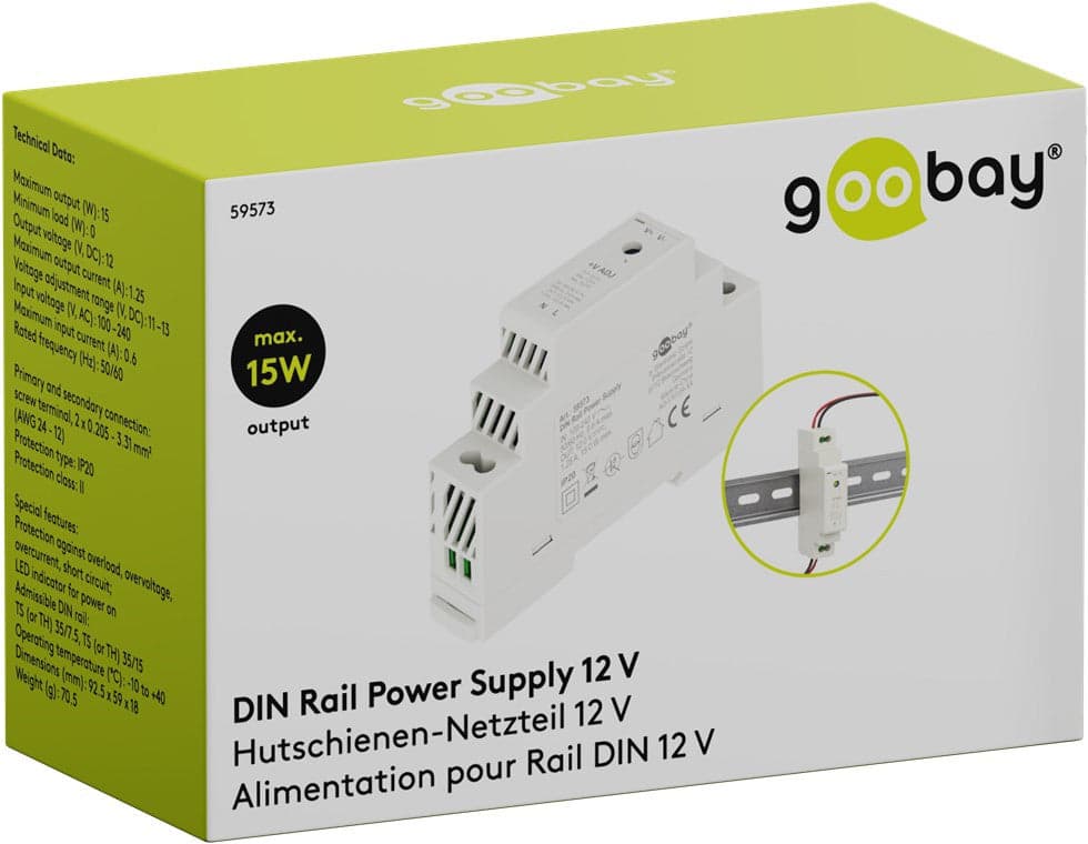 Alimentatore su Guida DIN 12V 1,25A 15W in Trasformatori Scontolo.net - Potenza, commercioVirtuoso.it