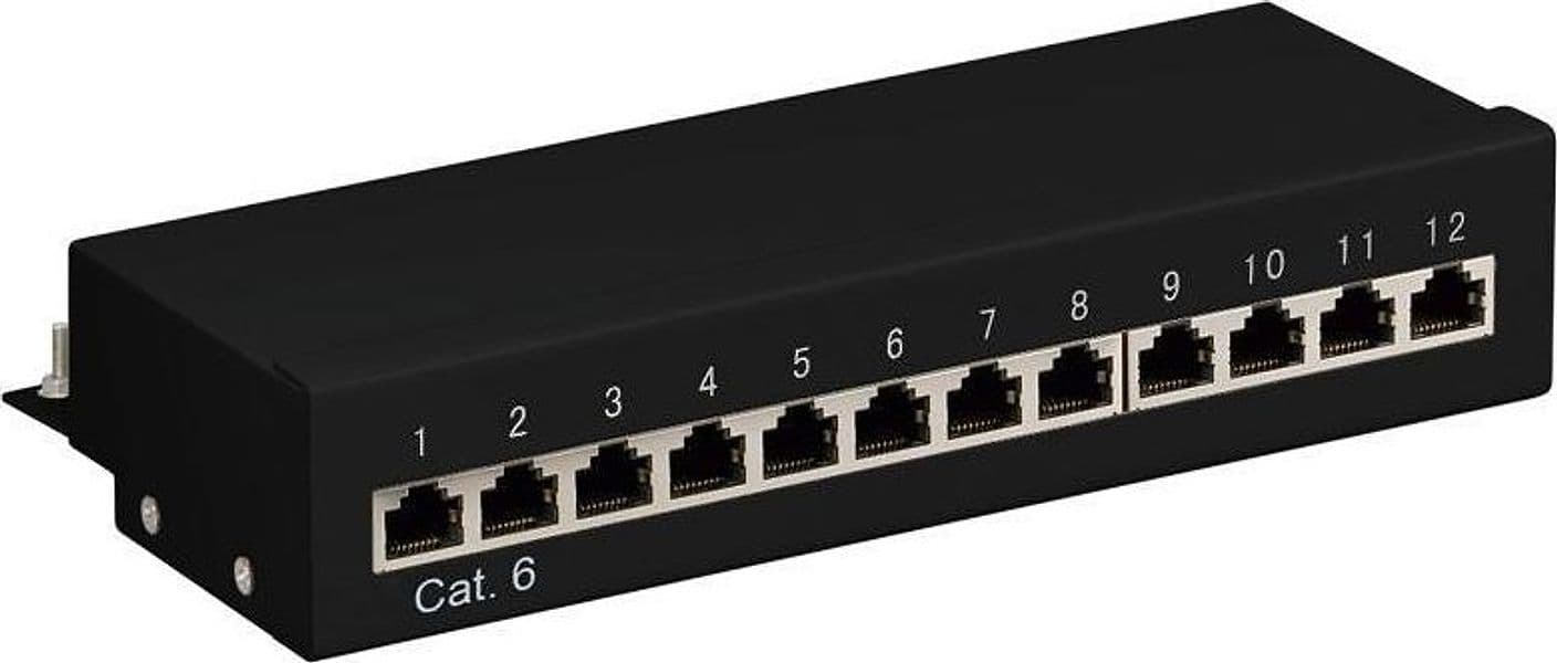 Pannello Patch 12 Porte Cat. 6 FTP Nero in Cavi Ethernet Scontolo.net - Potenza, commercioVirtuoso.it