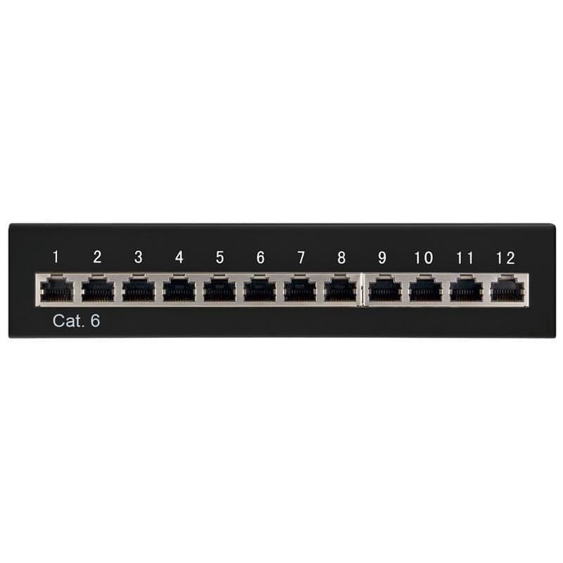 Pannello Patch 12 Porte Cat. 6 FTP Nero in Cavi Ethernet Scontolo.net - Potenza, commercioVirtuoso.it