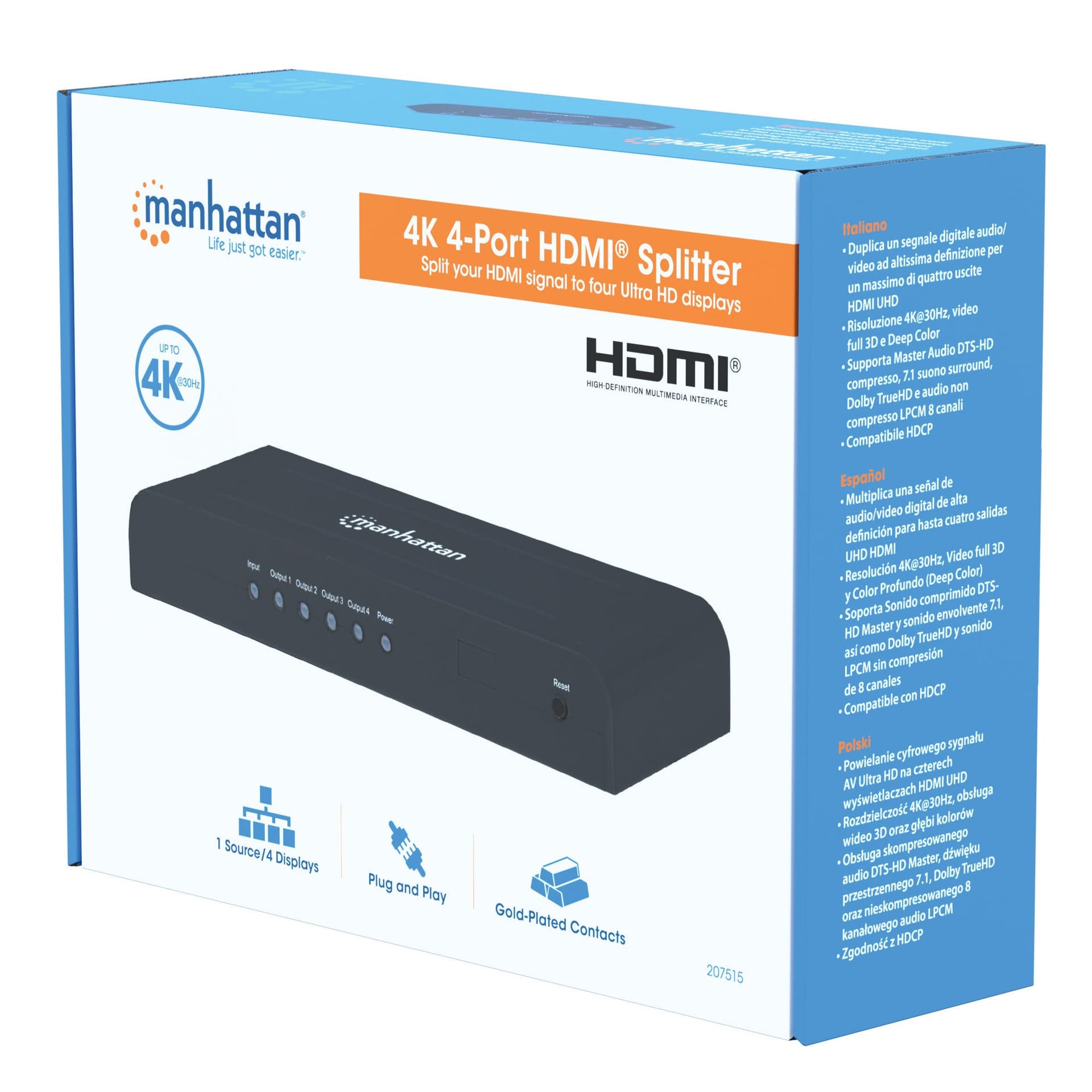 Splitter HDMI1.4 4K UHD 3D a 4 porte in Selettori audio-video Scontolo.net - Potenza, commercioVirtuoso.it