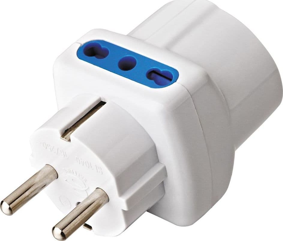 Adattatore Triplo Spina Schuko a Prese Bipasso con Schuko Bianco in Multiprese Scontolo.net - Potenza, commercioVirtuoso.it
