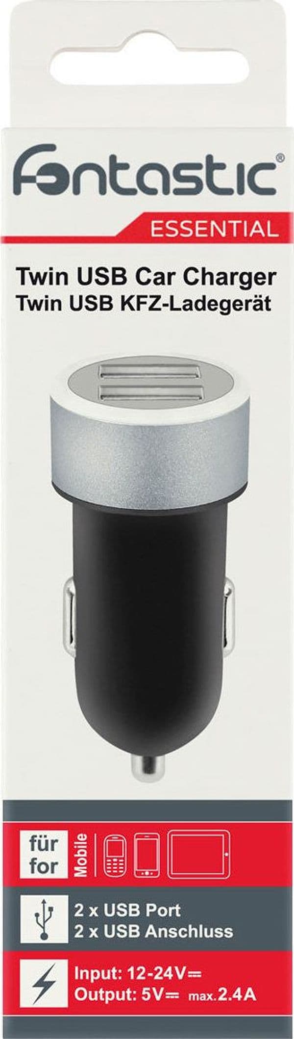 Caricatore da Auto 2 USB con uscita 2,4A Nero in Caricabatterie da auto Scontolo.net - Potenza, commercioVirtuoso.it