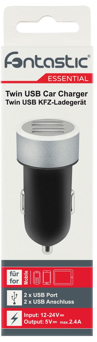 Caricatore da Auto 2 USB con uscita 2,4A Nero in Caricabatterie da auto Scontolo.net - Potenza, commercioVirtuoso.it