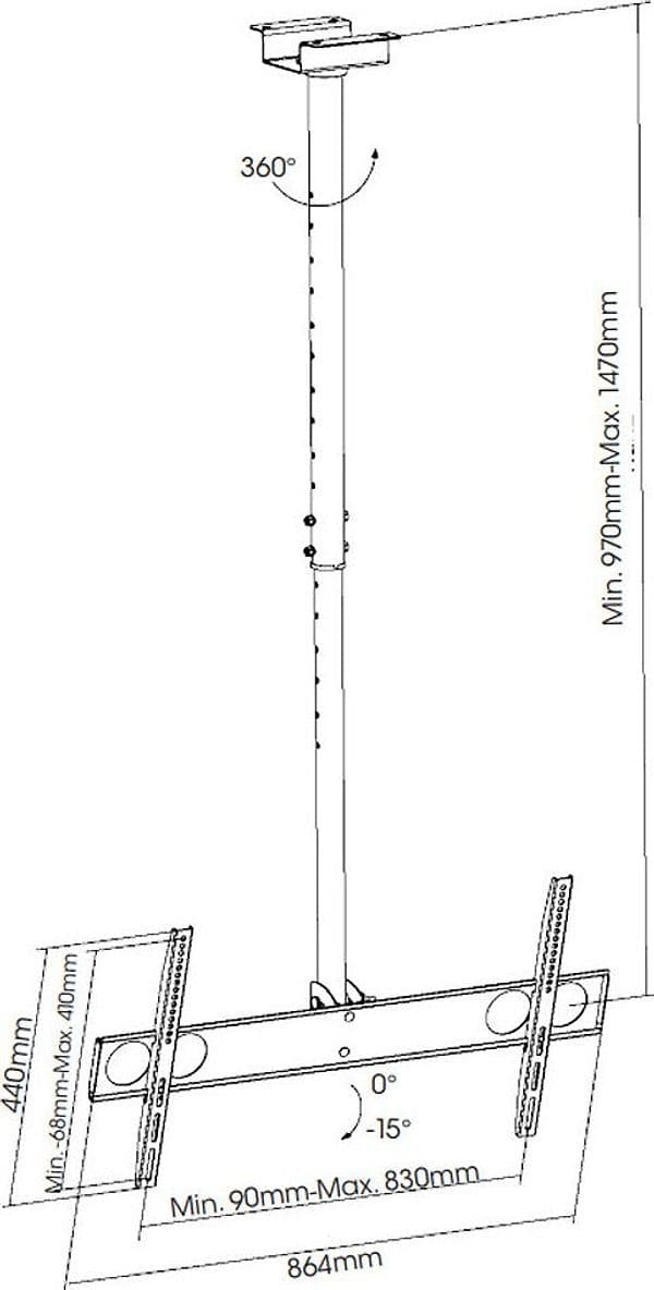 Supporto universale a soffitto per TV LED/LCD 37-70'' in Supporti da parete e da soffitto Scontolo.net - Potenza, commercioVirtuoso.it