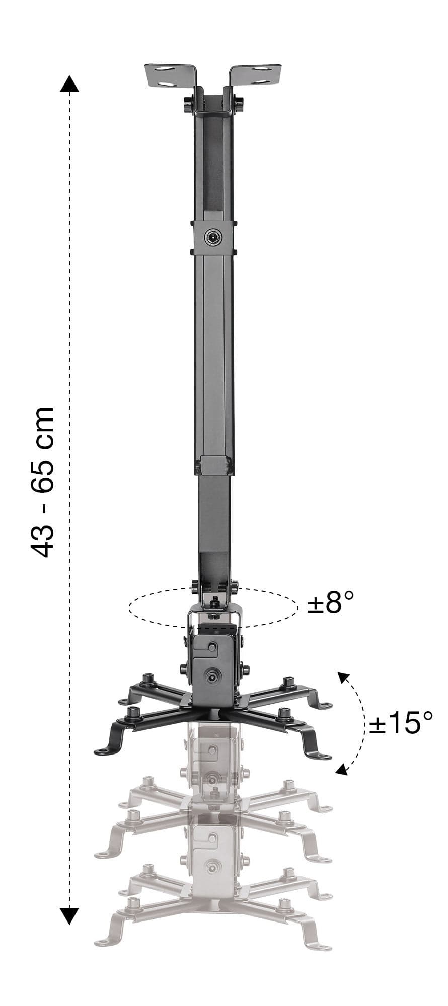 Staffa Universale a Parete-Soffitto per Proiettori Estensione 43-65 cm in Supporti per proiettori Scontolo.net - Potenza, commercioVirtuoso.it