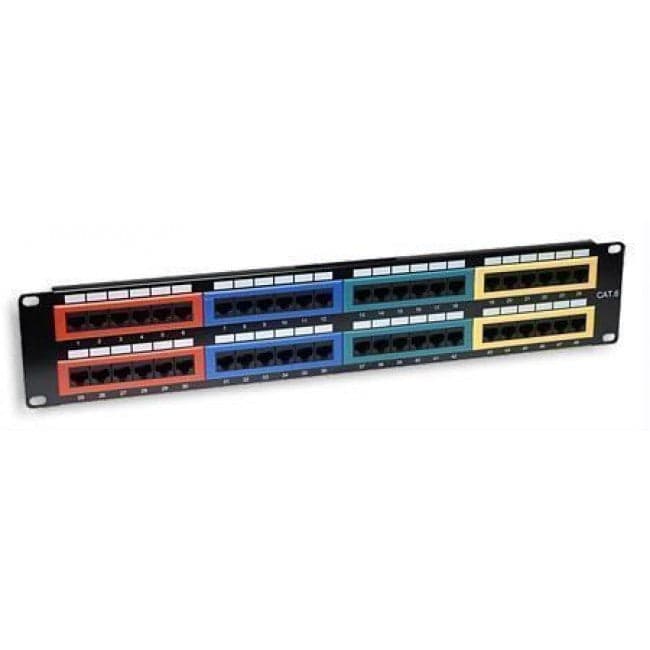 Pannello Patch UTP 48 Porte Cat.6 Codifica Colorata in Cavi Ethernet Scontolo.net - Potenza, commercioVirtuoso.it