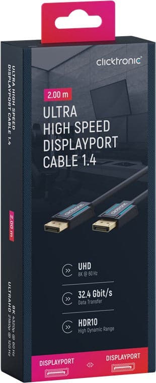 Cavo DisplayPort 1.4 Maschio/Maschio 2m Alta Qualit&agrave in  Scontolo.net - Potenza, commercioVirtuoso.it
