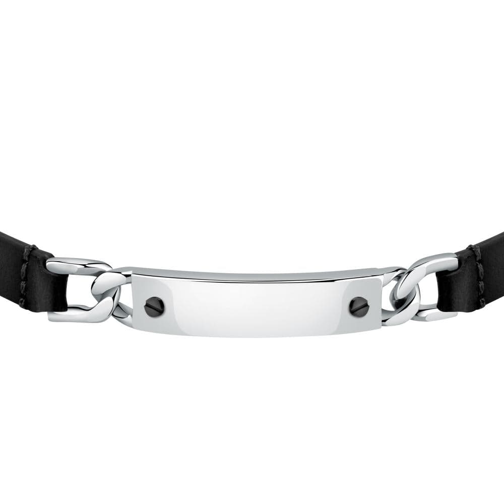 Bracciale MORELLATO uomo Moody pelle nera / acciaio in Bracciali Web Time Orologi - Milano, commercioVirtuoso.it