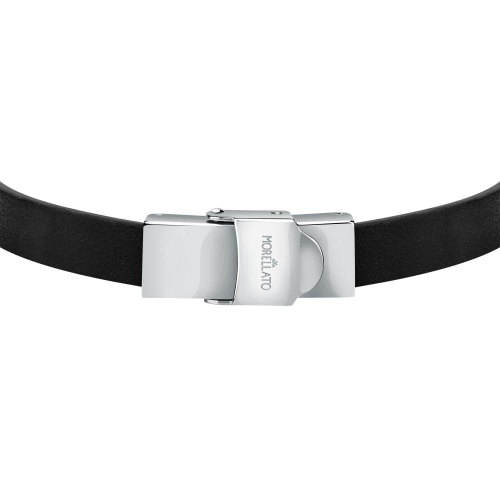Bracciale MORELLATO uomo Moody pelle nera / acciaio in Bracciali Web Time Orologi - Milano, commercioVirtuoso.it
