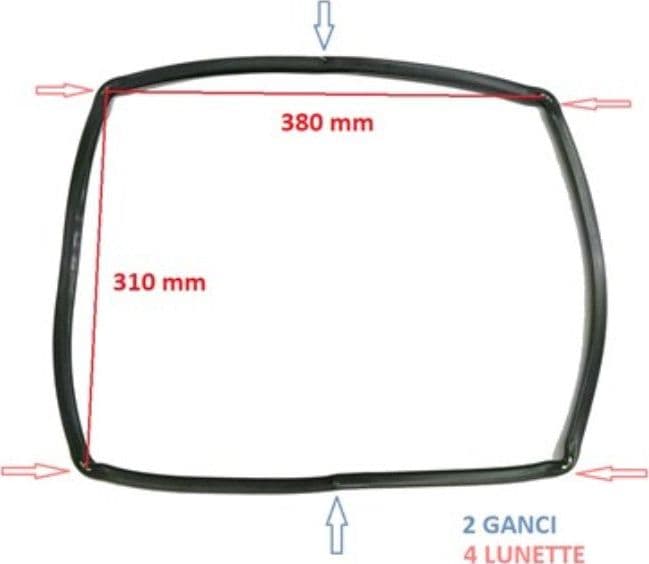 GUARNIZIONE PER FORNO ILVE MM 380 X 310 6 GANCI COD A/094/69 -- 29,05 in prodotto EuroStore07 - Alatri, commercioVirtuoso.it