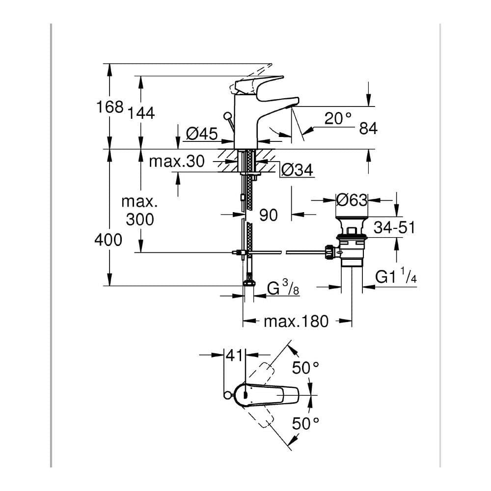 Miscelatore lavabo Grohe START FLOW Cromo Starlight in Rubinetti per bidet Scontolo.net - Potenza, commercioVirtuoso.it