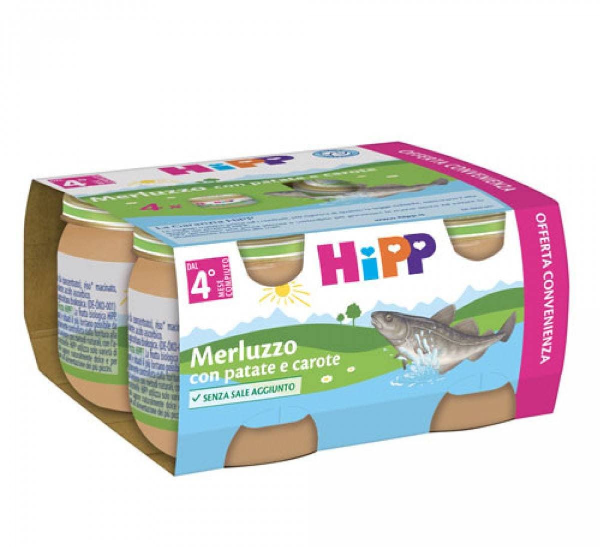 Hipp merluzzo patate carote 4vasettix80g
