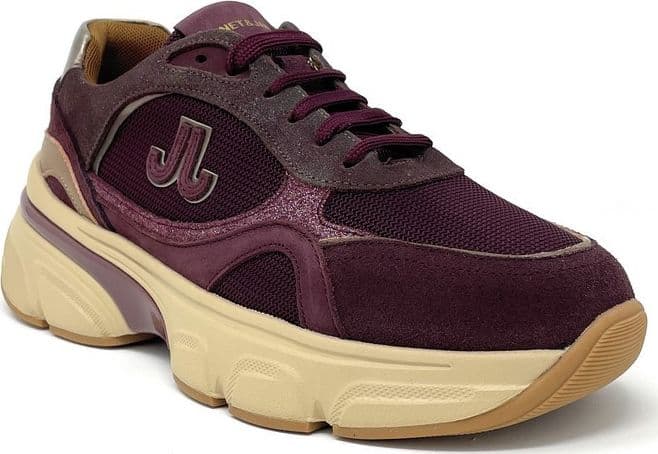 Janet & Janet sneakers donna camoscio, tela e pelle wine J 441 in Sneaker casual Teresi Calzature - Marsala, commercioVirtuoso.it