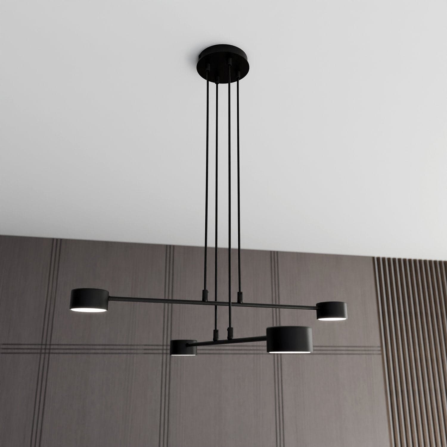 Sospensione Moderna Modus 4 Luci In Acciaio Nero in Lampade a sospensione LuceArt - Montecorvino Pugliano, commercioVirtuoso.it