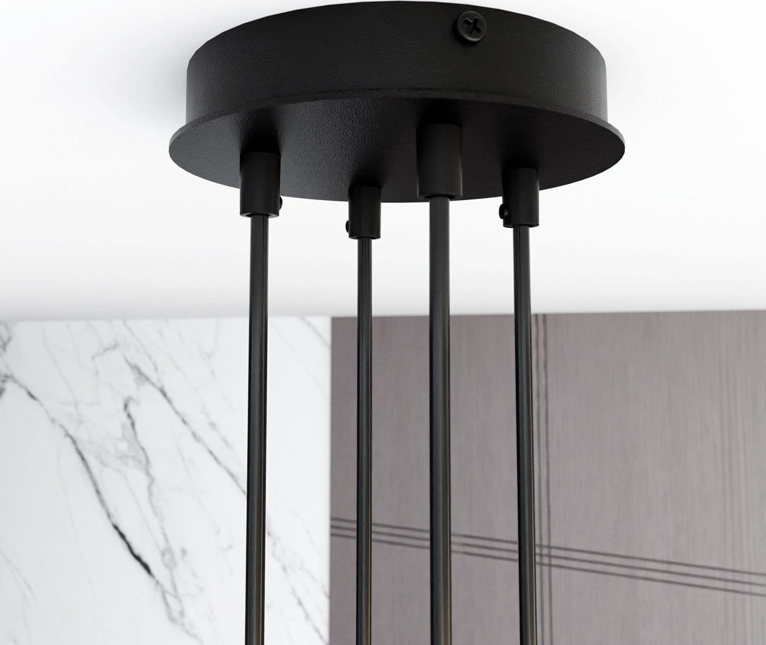 Sospensione Moderna Modus 4 Luci In Acciaio Nero in Lampade a sospensione LuceArt - Montecorvino Pugliano, commercioVirtuoso.it