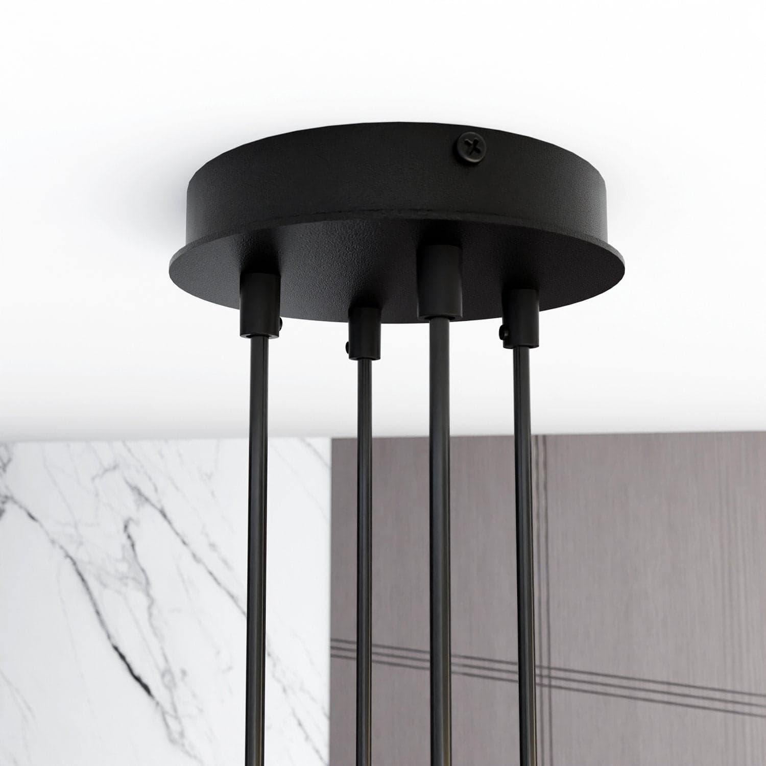 Sospensione Moderna Modus 4 Luci In Acciaio Nero in Lampade a sospensione LuceArt - Montecorvino Pugliano, commercioVirtuoso.it