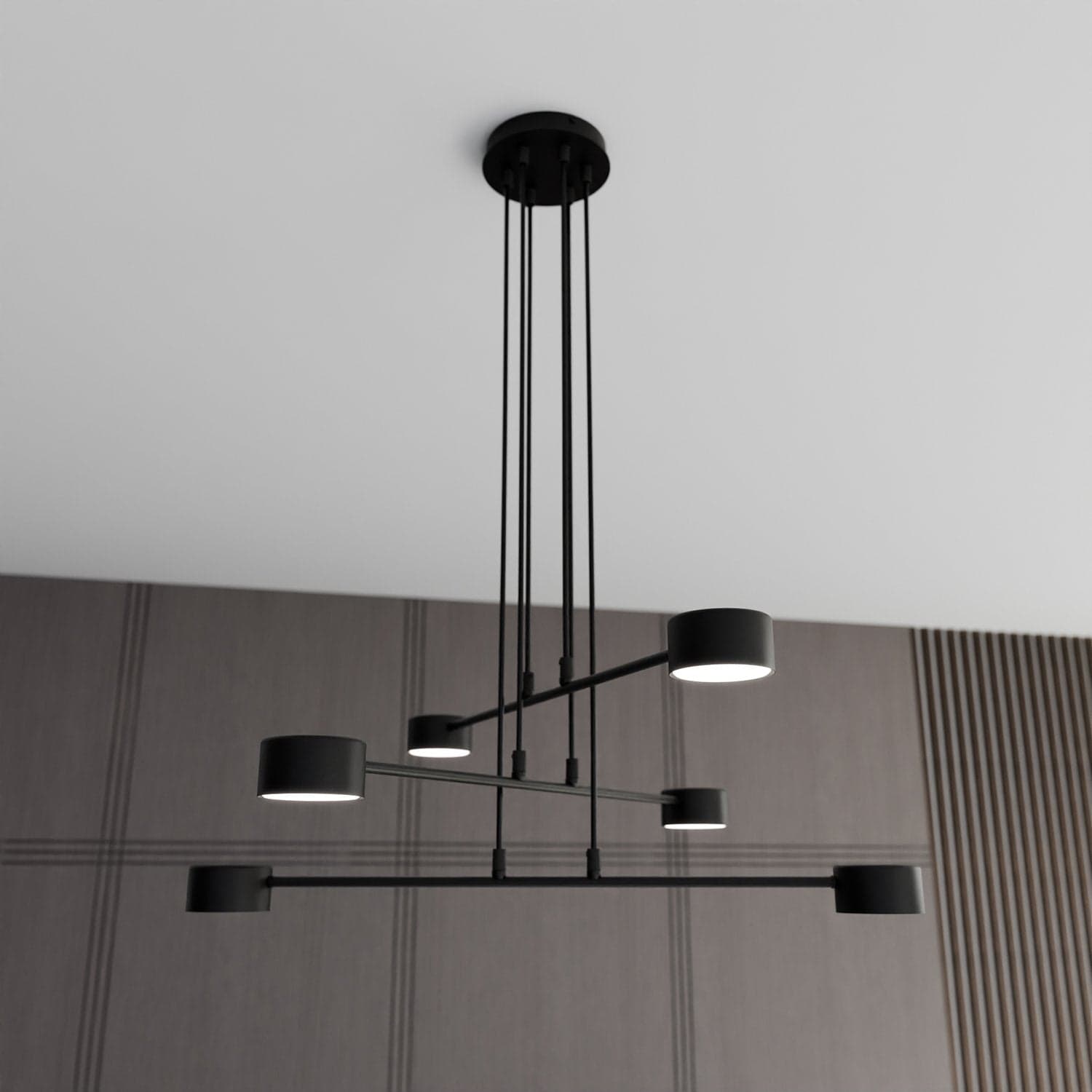 Sospensione Moderna Modus 6 Luci In Acciaio Nero in Lampade a sospensione LuceArt - Montecorvino Pugliano, commercioVirtuoso.it