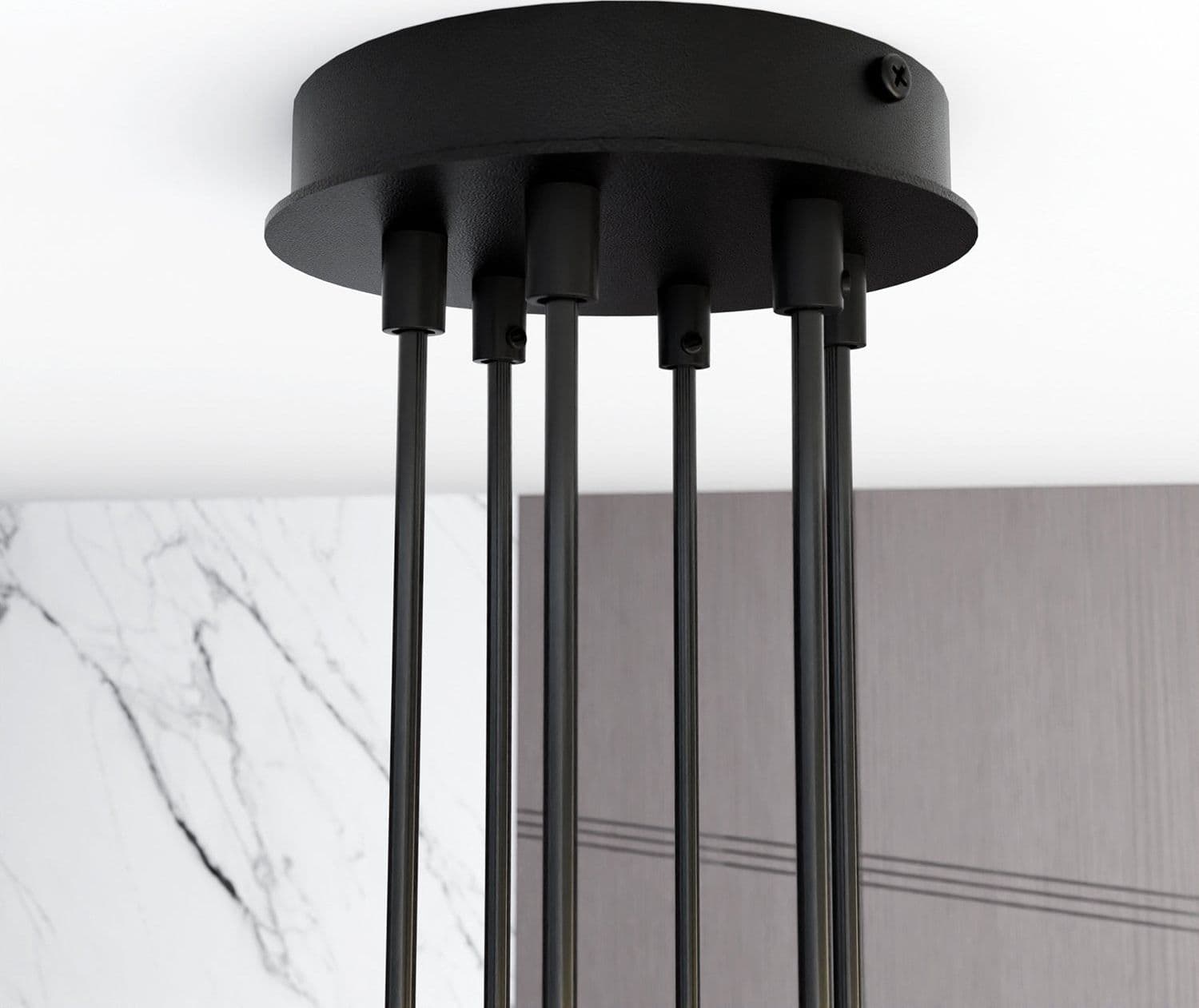 Sospensione Moderna Modus 6 Luci In Acciaio Nero in Lampade a sospensione LuceArt - Montecorvino Pugliano, commercioVirtuoso.it