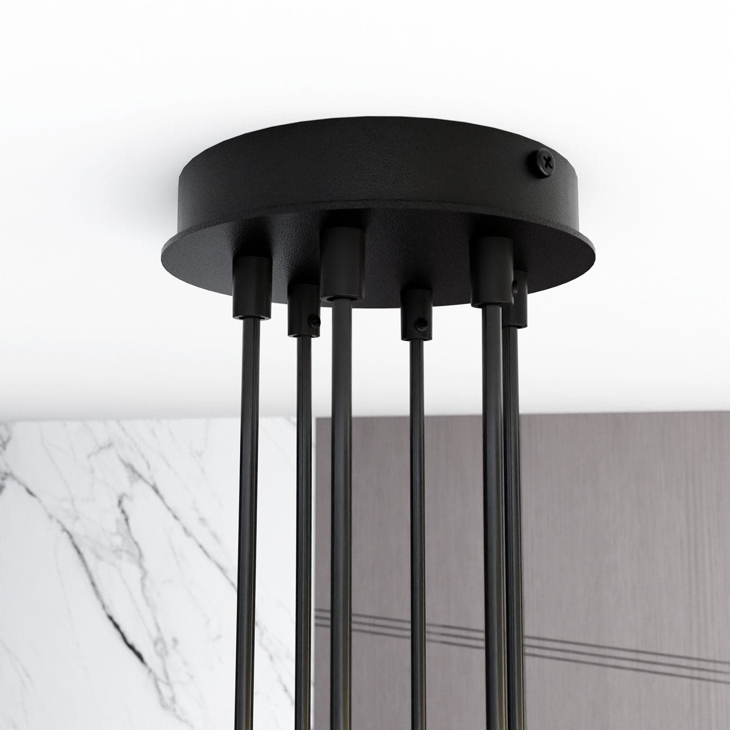 Sospensione Moderna Modus 6 Luci In Acciaio Nero in Lampade a sospensione LuceArt - Montecorvino Pugliano, commercioVirtuoso.it