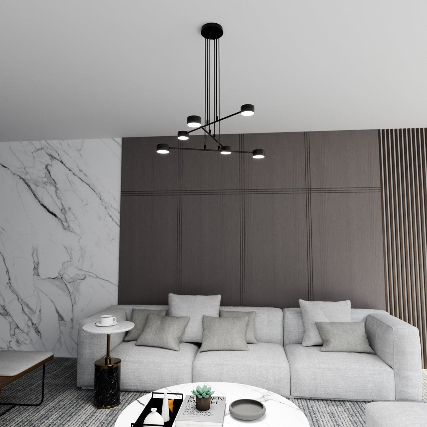 Sospensione Moderna Modus 6 Luci In Acciaio Nero in Lampade a sospensione LuceArt - Montecorvino Pugliano, commercioVirtuoso.it