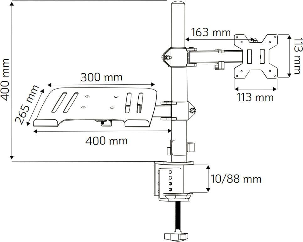 Supporto da Scrivania Braccio per Monitor 13-32'' e Mensola per Laptop in Supporti Scontolo.net - Potenza, commercioVirtuoso.it