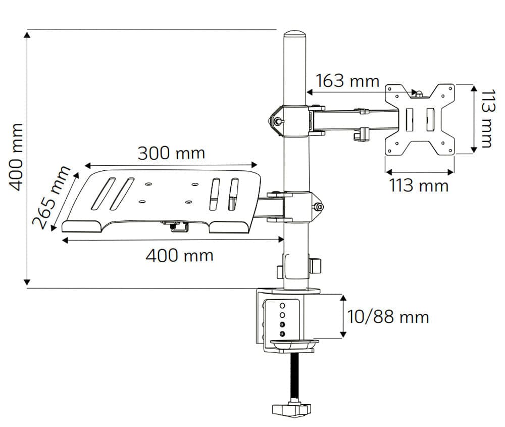 Supporto da Scrivania Braccio per Monitor 13-32'' e Mensola per Laptop in Supporti Scontolo.net - Potenza, commercioVirtuoso.it