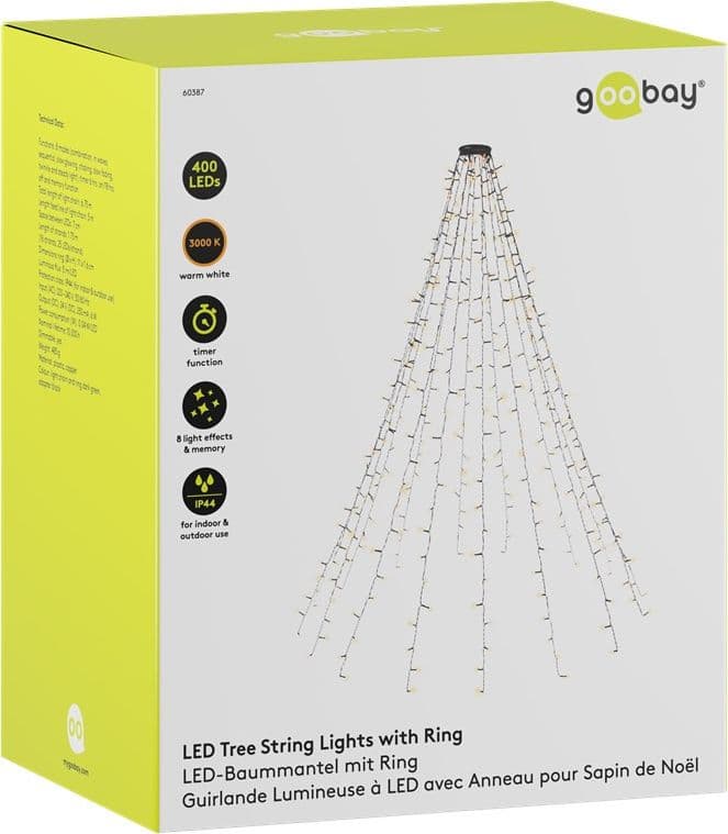 Catena Luminosa 400 Luci LED IP44 Bianco Caldo per Albero con Anello in Catene luminose Scontolo.net - Potenza, commercioVirtuoso.it