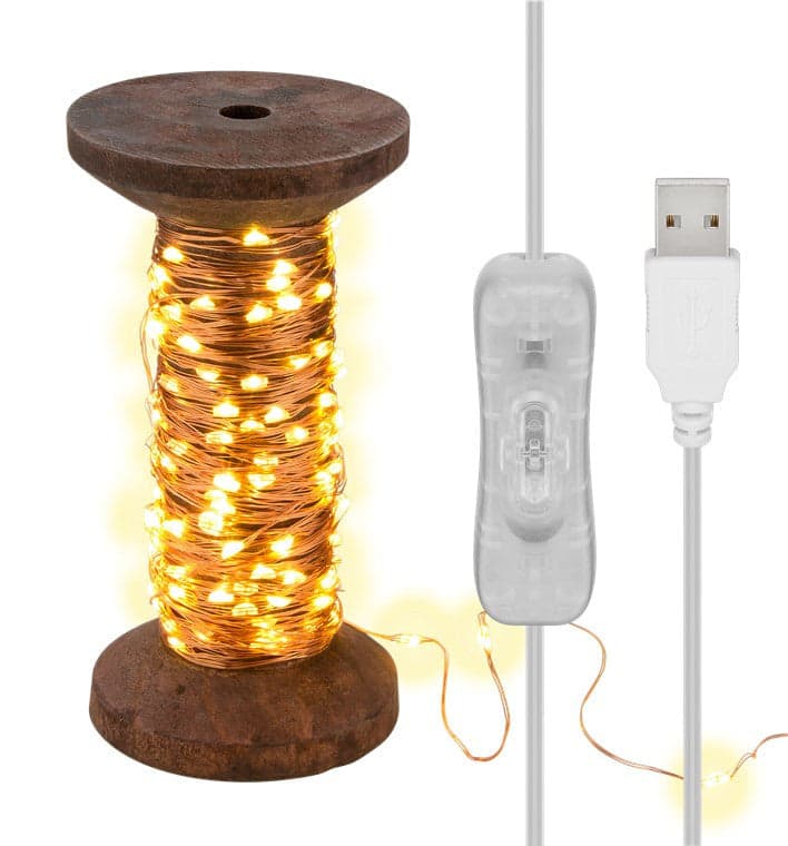 Bobina con Filo di Rame 150 Luci LED IP22 USB Interruttore On Off in Catene luminose Scontolo.net - Potenza, commercioVirtuoso.it