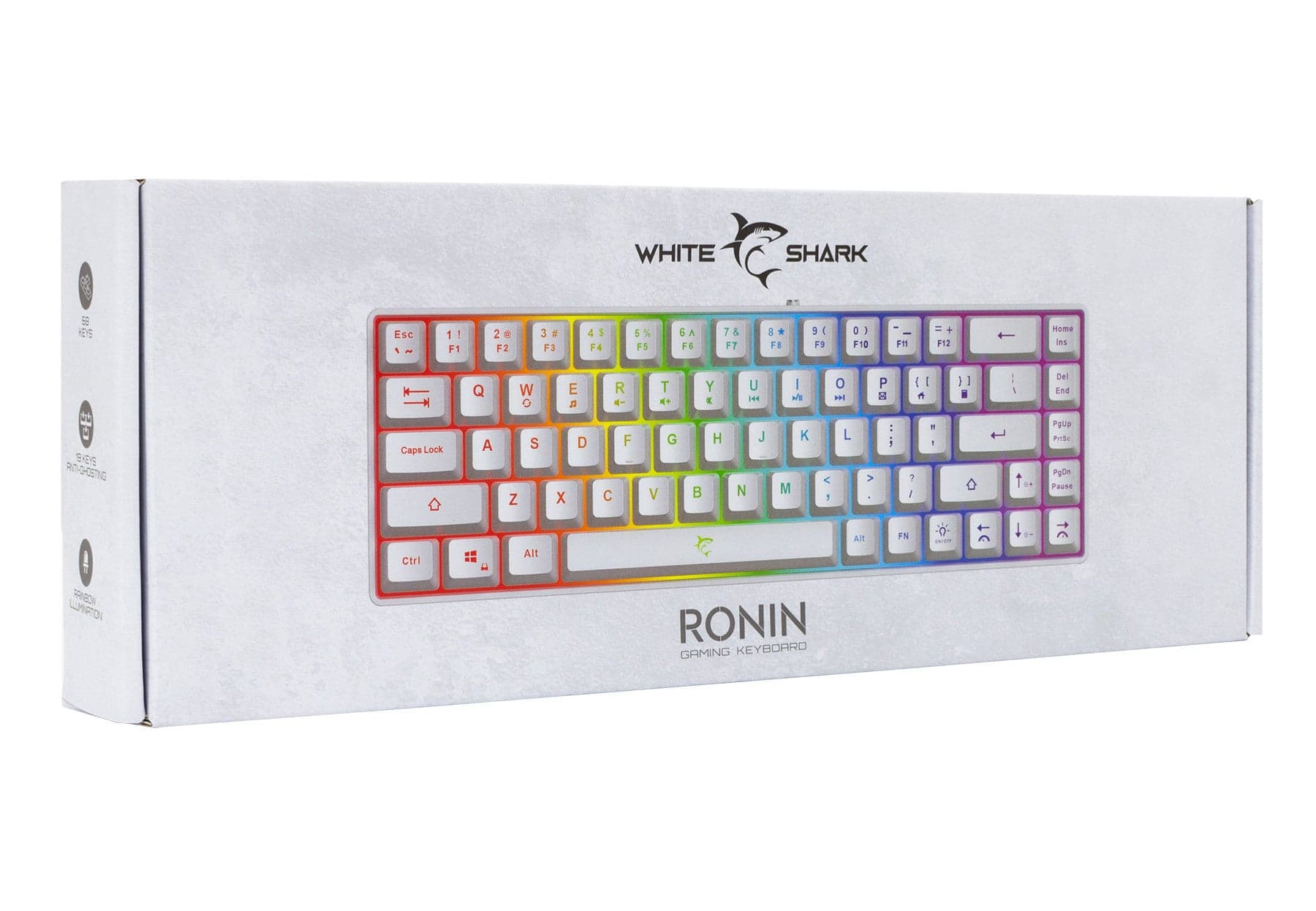 Tastiera Gaming USB 68 Tasti con Retroilluminazione LED RGB Bianco in Tastiere da gioco Scontolo.net - Potenza, commercioVirtuoso.it