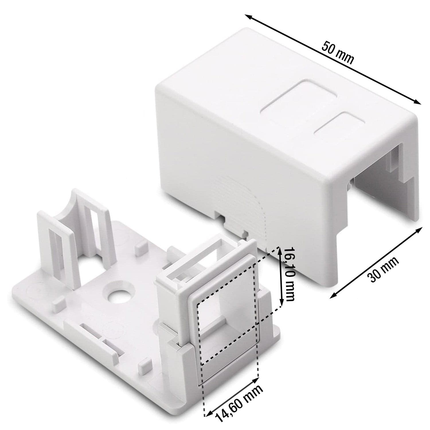 Presa a Muro per 1 Frutto Keystone Bianco in Socket Scontolo.net - Potenza, commercioVirtuoso.it