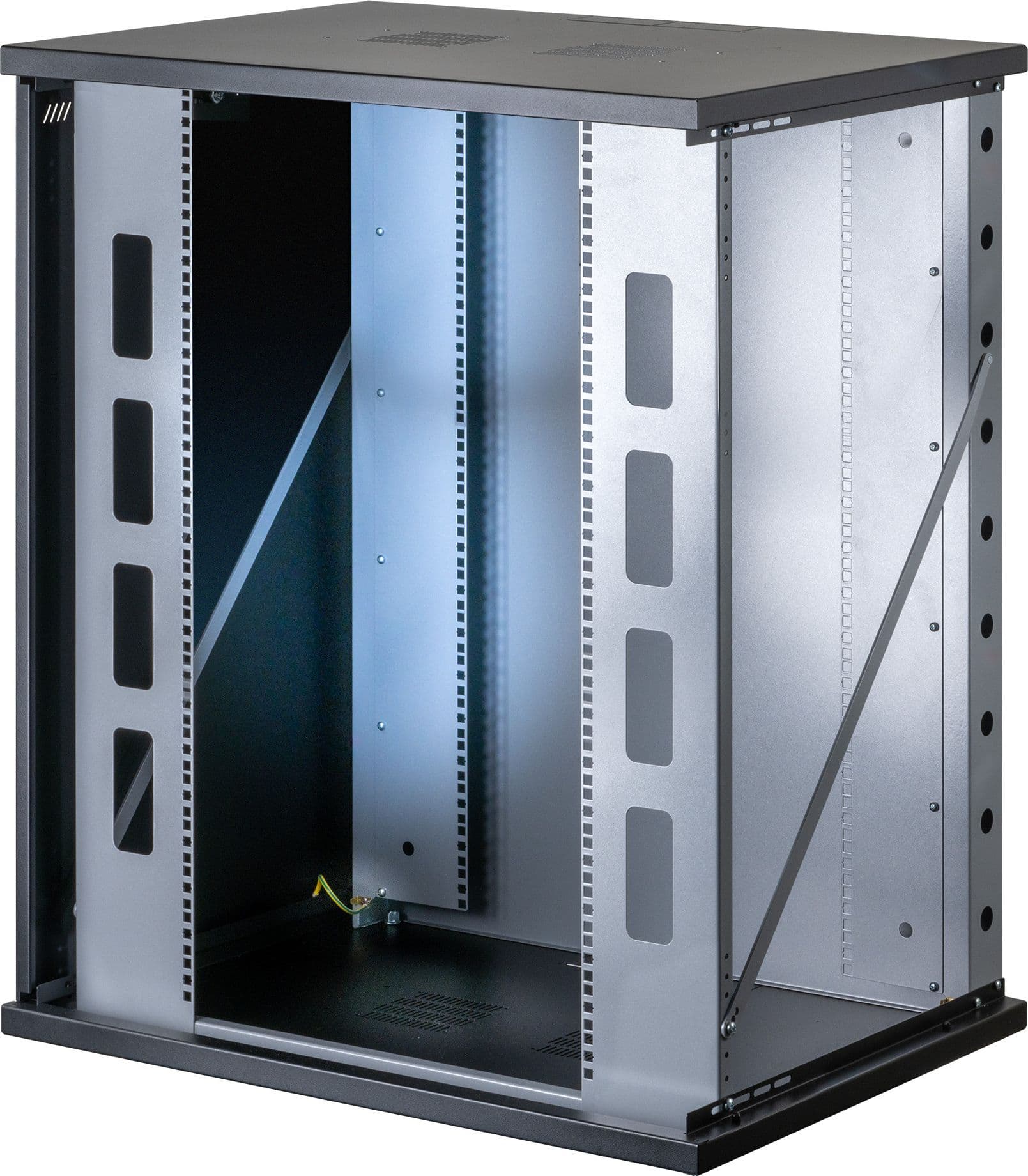 Armadio Rack 19'' a Muro 16U P 600mm L 800mm Porta Vetro Nero in  Scontolo.net - Potenza, commercioVirtuoso.it