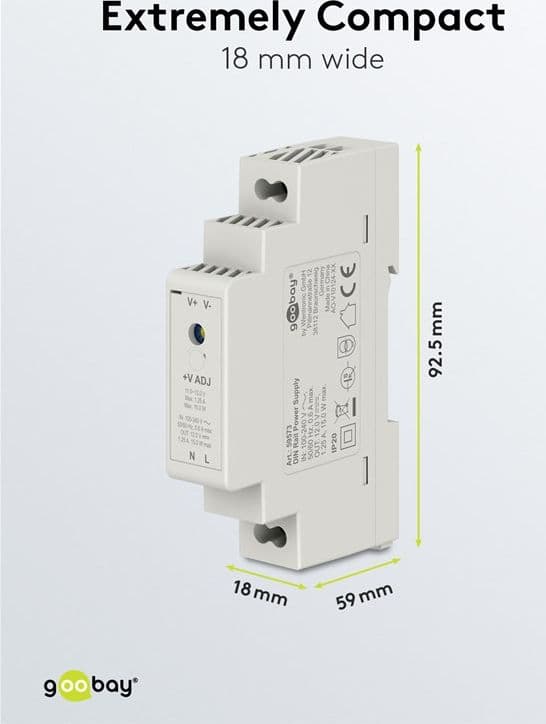 Alimentatore su Guida DIN 12V 1,25A 15W in Trasformatori Scontolo.net - Potenza, commercioVirtuoso.it