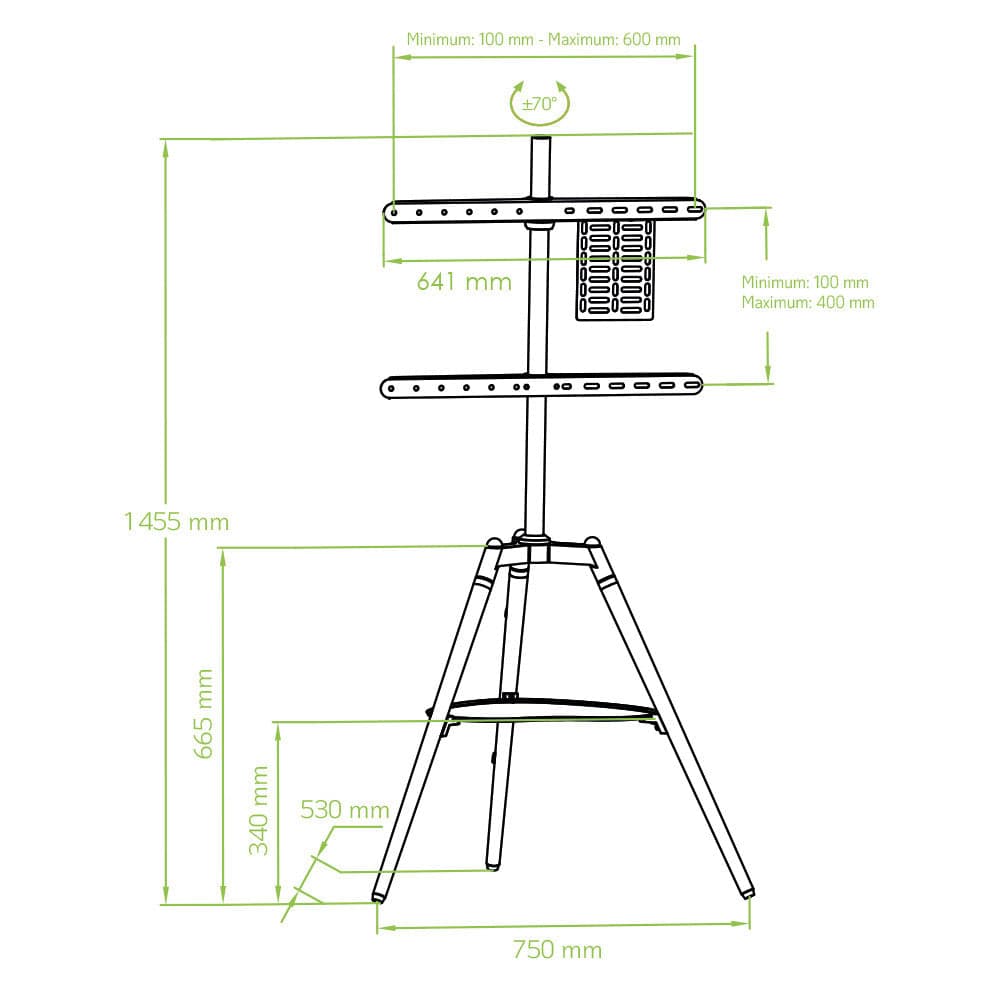 Supporto a Pavimento Cavalletto Tripod per TV LCD/LED/Plasma 32-65'' con Mensola in Supporti da parete e da soffitto Scontolo.net - Potenza, commercioVirtuoso.it