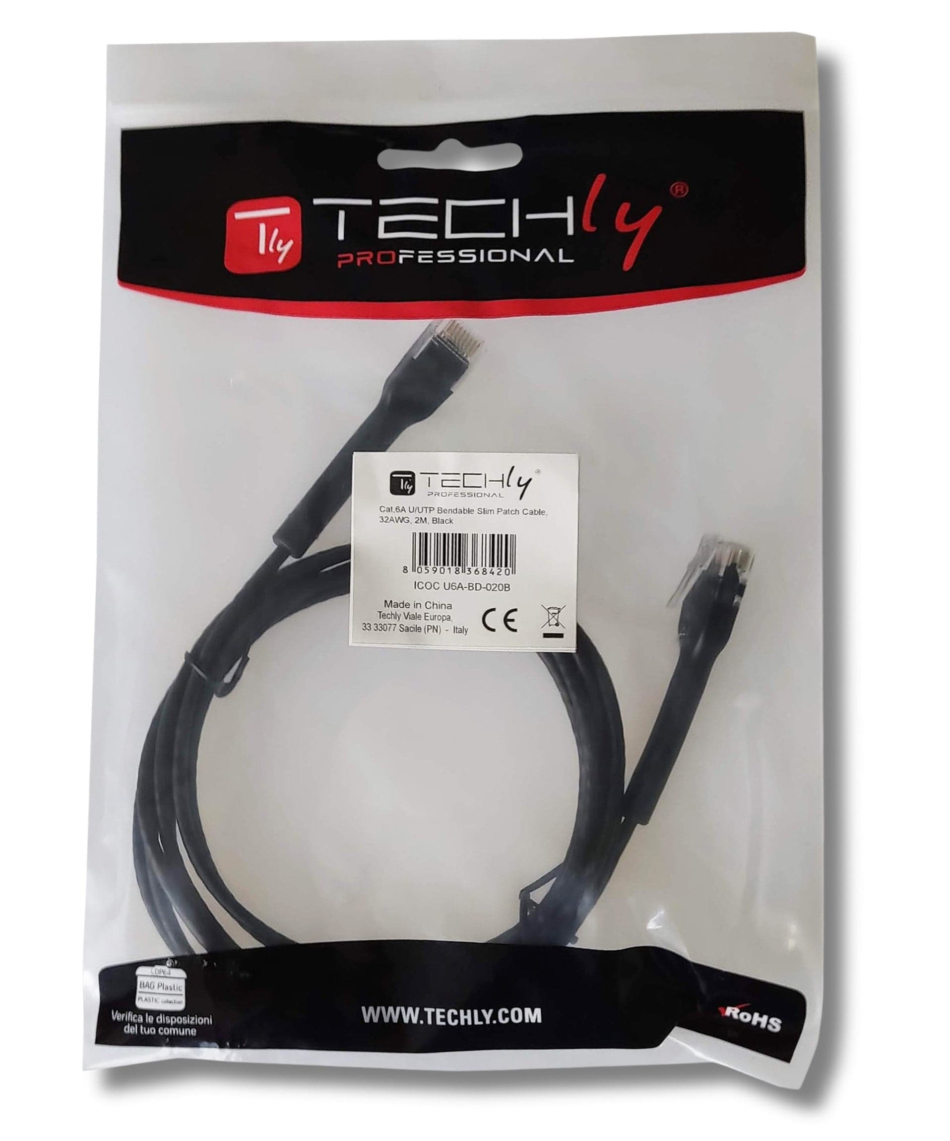Cavo Slim Patch di Rete Pieghevole in Rame Cat.6A U/UTP 3 metri Nero in Cavi Ethernet Scontolo.net - Potenza, commercioVirtuoso.it