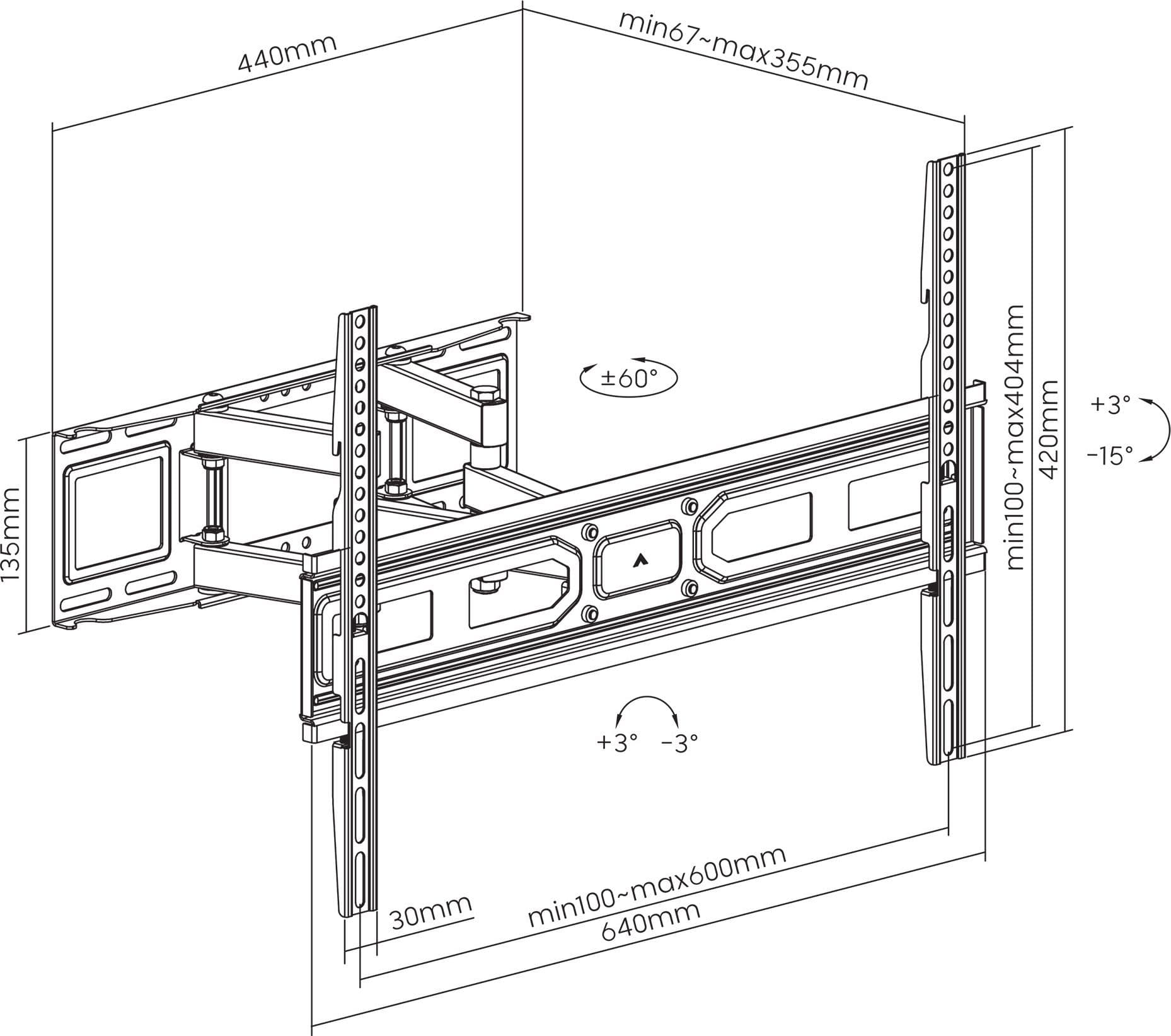 Supporto a Muro per TV LED LCD 37-80'' Full-Motion in Supporti da parete e da soffitto Scontolo.net - Potenza, commercioVirtuoso.it