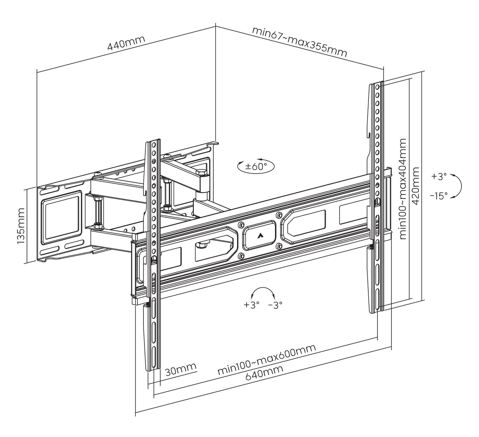 Supporto a Muro per TV LED LCD 37-80'' Full-Motion in Supporti da parete e da soffitto Scontolo.net - Potenza, commercioVirtuoso.it