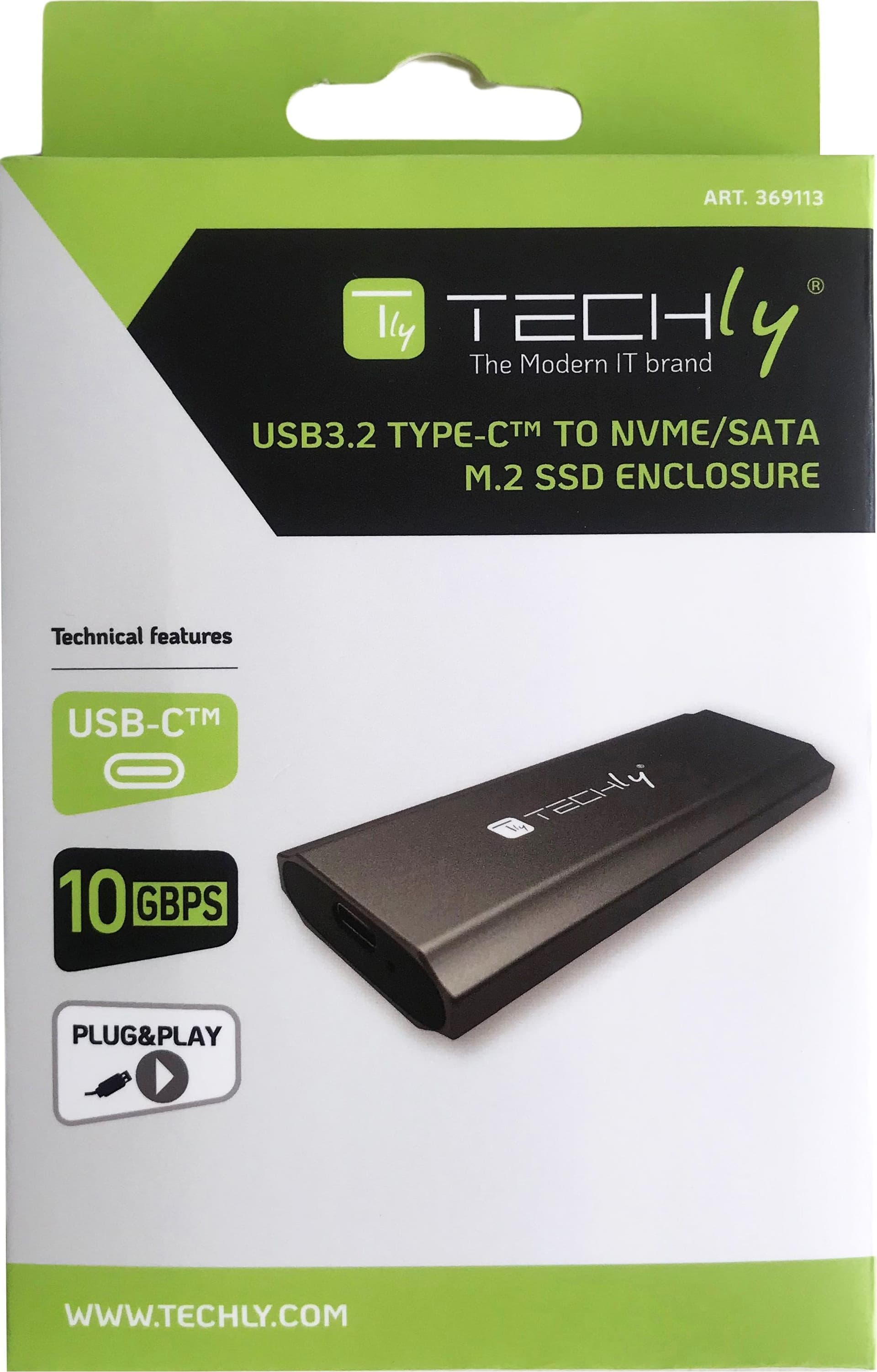 Box Esterno USB-C&trade USB3.2 Gen2 NVMe/SATA M.2 SSD