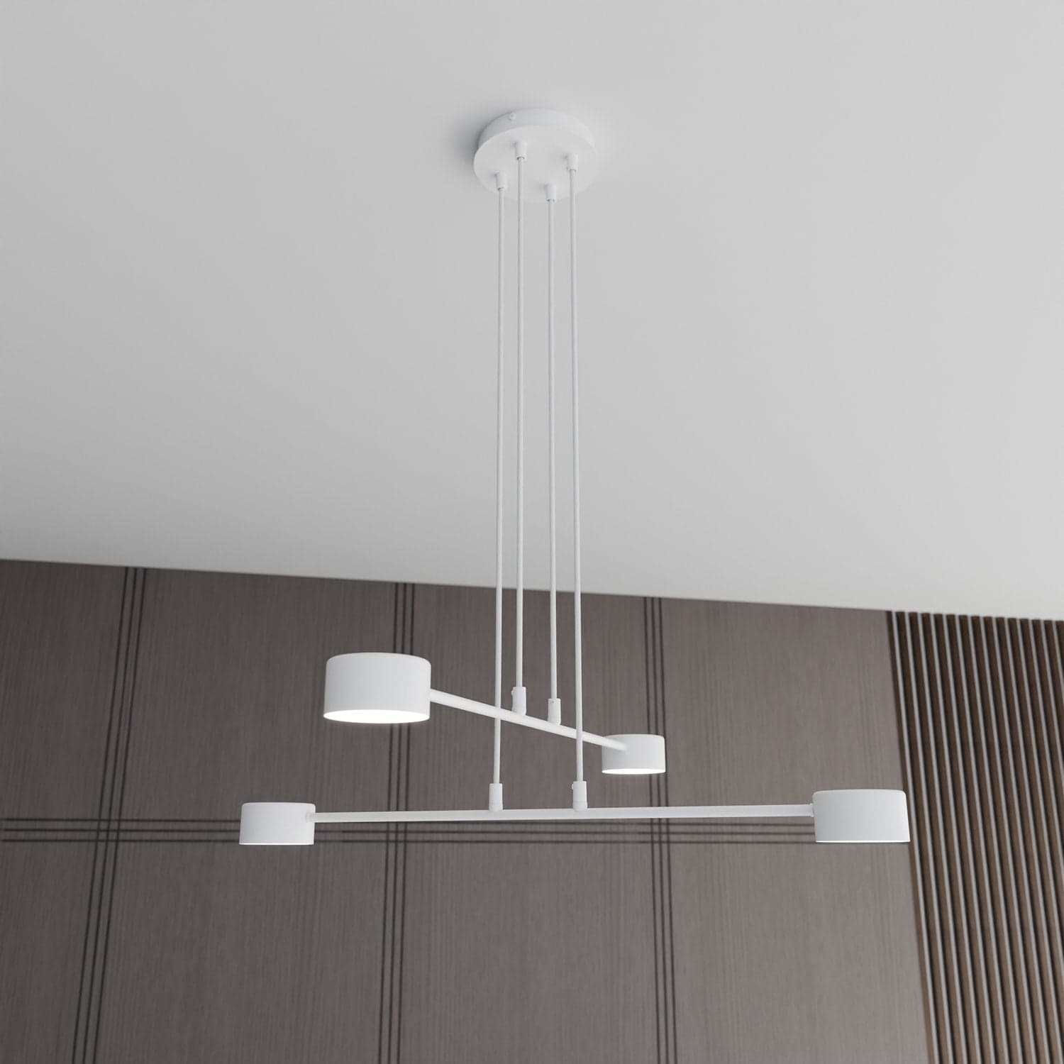 Sospensione Moderna Modus 4 Luci In Acciaio Bianco in Lampade a sospensione LuceArt - Montecorvino Pugliano, commercioVirtuoso.it