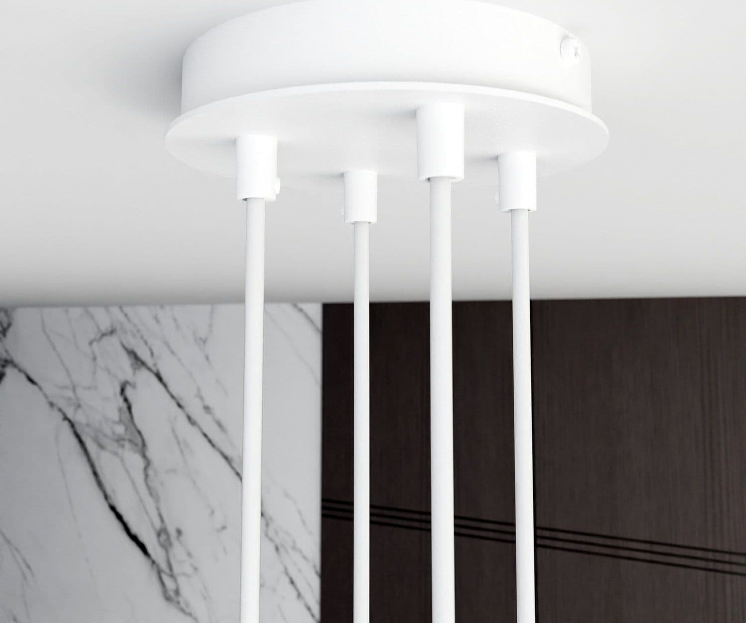 Sospensione Moderna Modus 4 Luci In Acciaio Bianco in Lampade a sospensione LuceArt - Montecorvino Pugliano, commercioVirtuoso.it