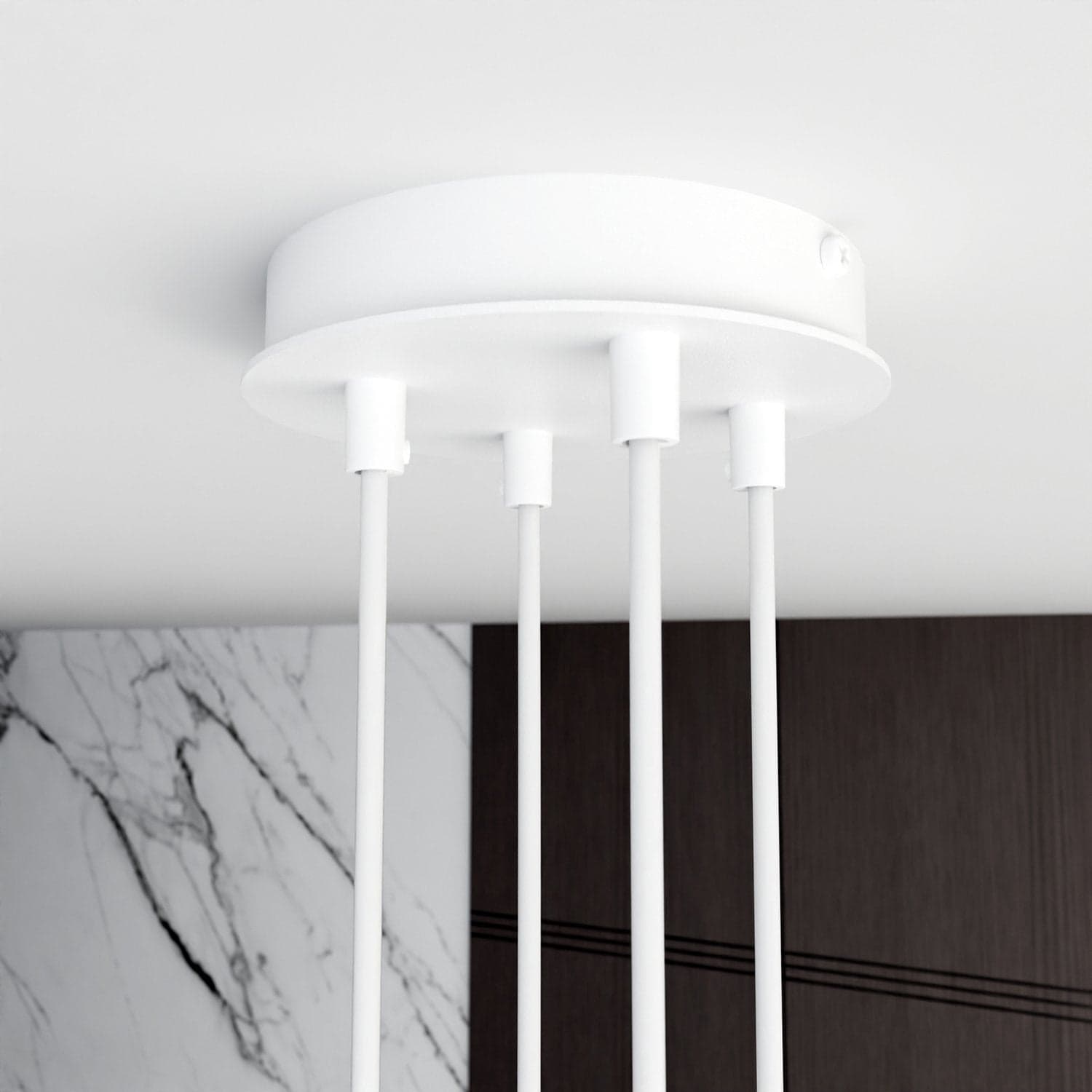 Sospensione Moderna Modus 4 Luci In Acciaio Bianco in Lampade a sospensione LuceArt - Montecorvino Pugliano, commercioVirtuoso.it