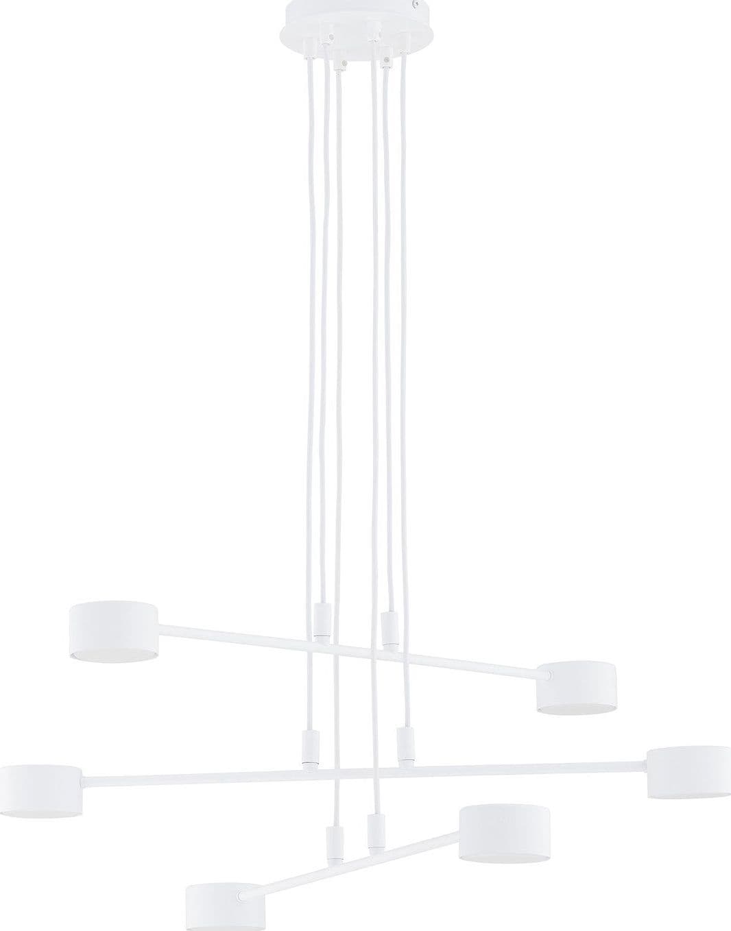 Sospensione Moderna Modus 6 Luci In Acciaio Bianco in Lampade a sospensione LuceArt - Montecorvino Pugliano, commercioVirtuoso.it