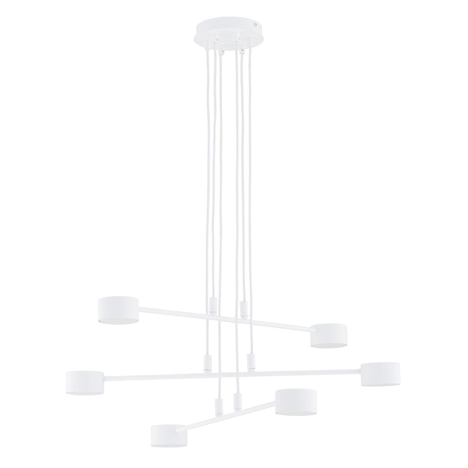 Sospensione Moderna Modus 6 Luci In Acciaio Bianco in Lampade a sospensione LuceArt - Montecorvino Pugliano, commercioVirtuoso.it