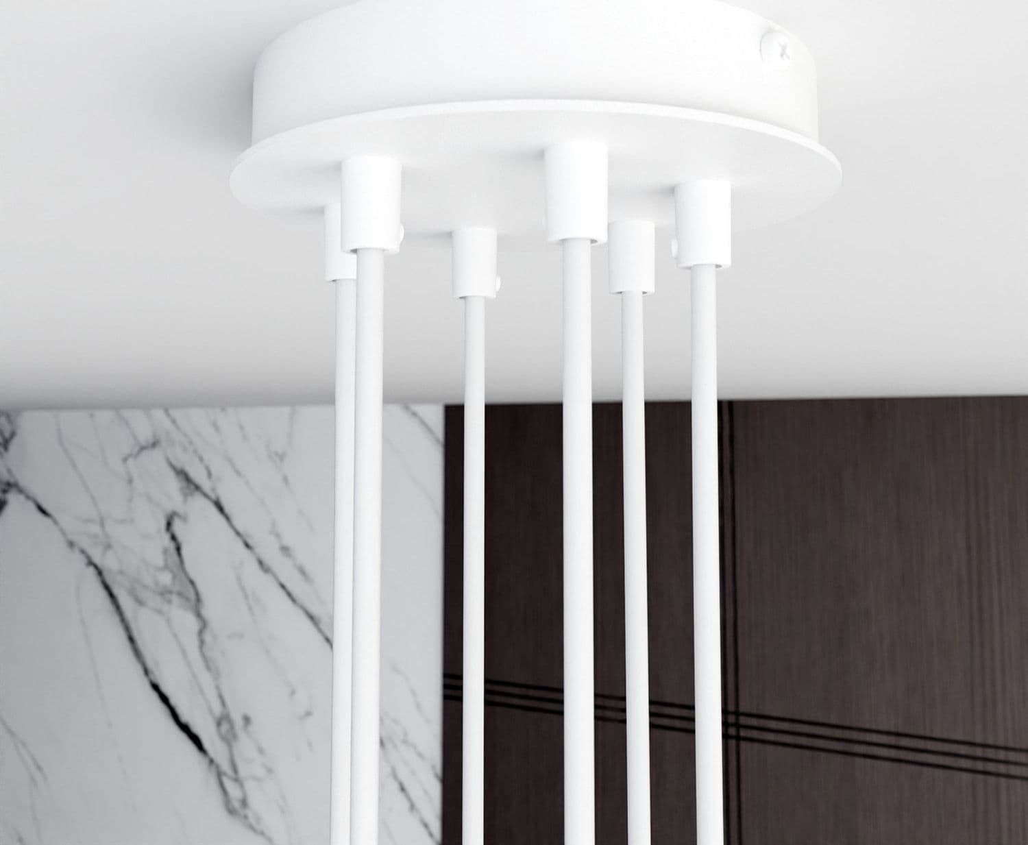 Sospensione Moderna Modus 6 Luci In Acciaio Bianco in Lampade a sospensione LuceArt - Montecorvino Pugliano, commercioVirtuoso.it