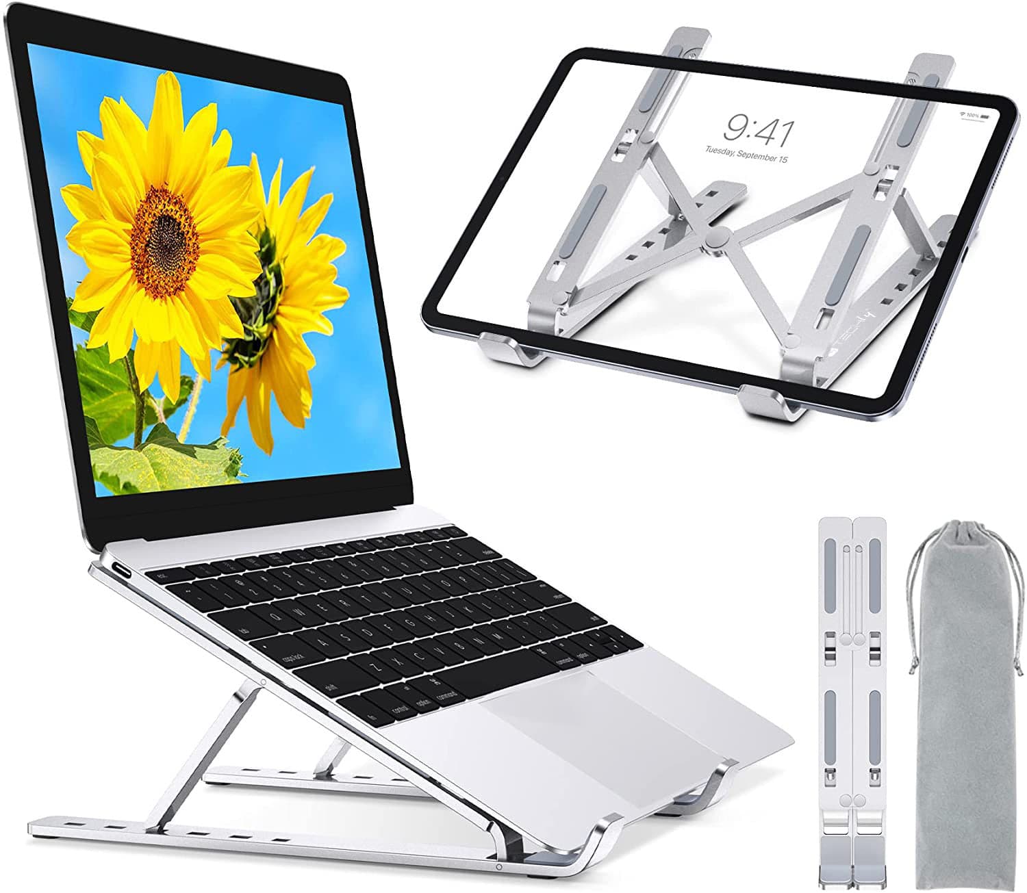 Supporto Pieghevole in Alluminio per Notebook Tablet e Smartphone da 10'' a 16'' in  Scontolo.net - Potenza, commercioVirtuoso.it