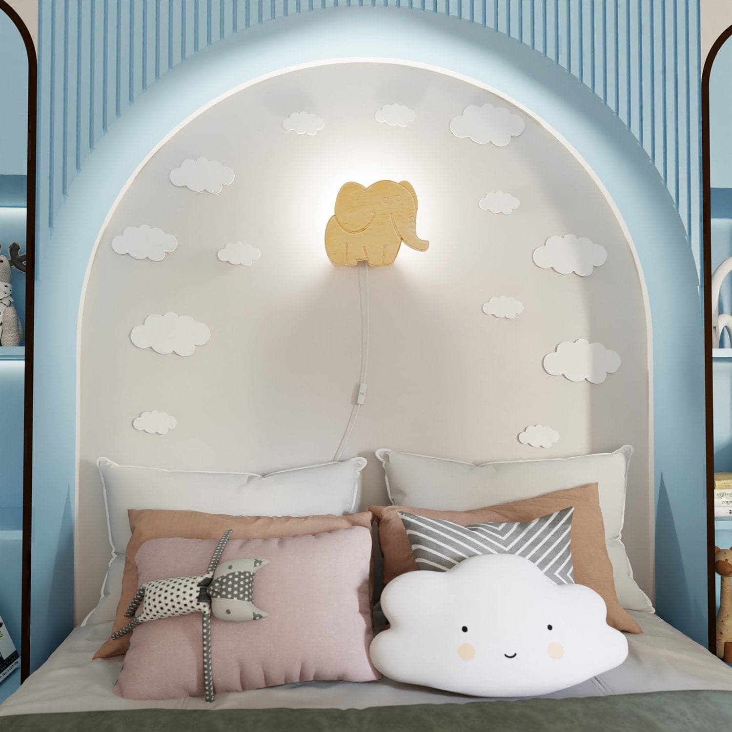 Applique Safari A Forma Di Elefante 1 Luce E14 In Compensato in Luci notturne per bambini LuceArt - Montecorvino Pugliano, commercioVirtuoso.it