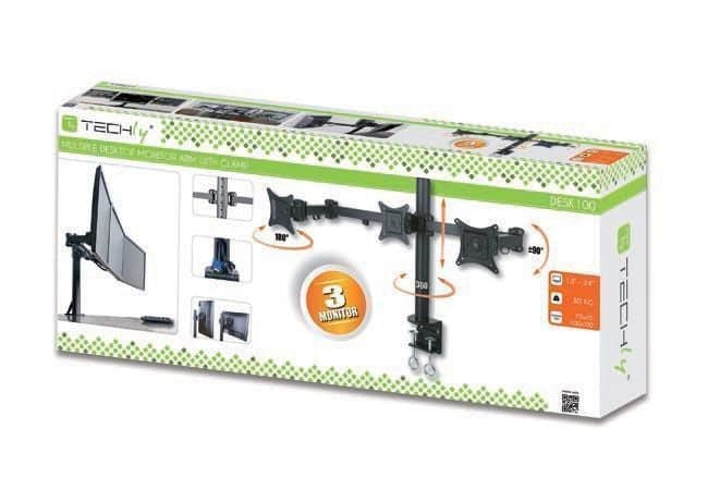 Supporto da scrivania per 3 Monitor 13-24'' con morsetto in Supporti Scontolo.net - Potenza, commercioVirtuoso.it