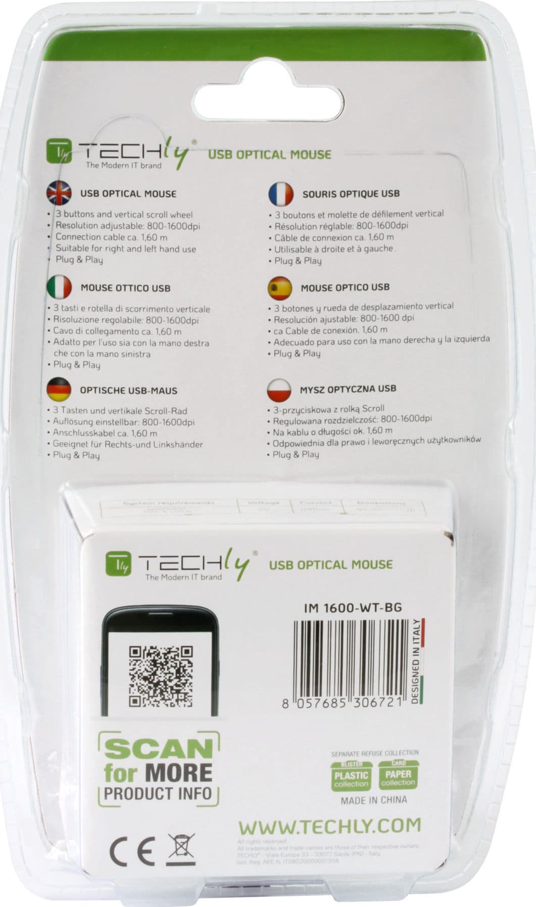 Mouse Ottico USB 800-1600 dpi Nero/Verde in  Scontolo.net - Potenza, commercioVirtuoso.it